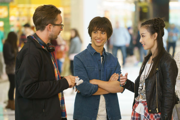 Matthias Hoene, Uriah Shelton and Ni Ni filming Enter the Warrior's Gate.