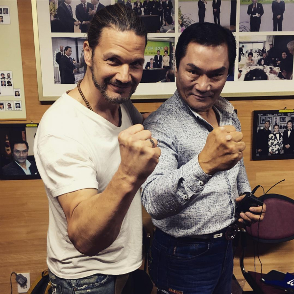 Michael Worth and Dragon Lee during filming for Michael's upcoming Bruceploitation documentary.